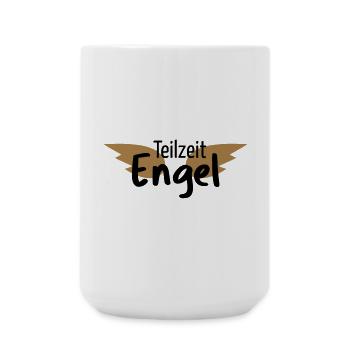 Engel Teilzeitengel Flügel Held Heldin Geschenk - Große Tasse 440 ml - Weiß - Vorne