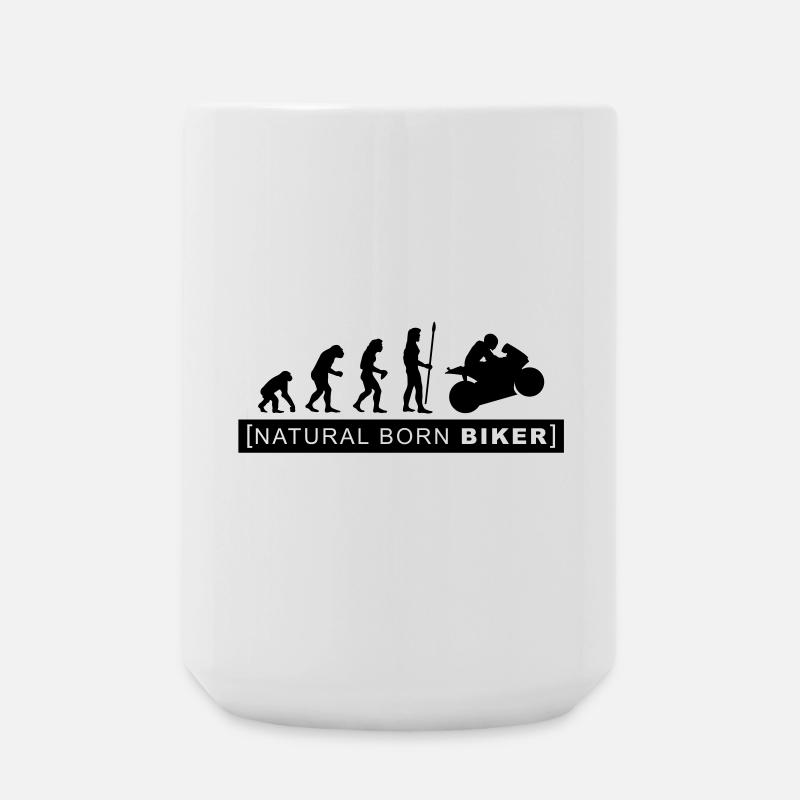 natural born biker - Large Mug 440 ml - white