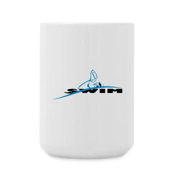 Logo natation nageur stylisé - Grande tasse 440 ml - blanc - Devant