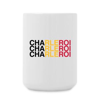 CHARLEROI Belgique Belgique Drapeau - Grande tasse 440 ml - blanc - Devant