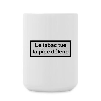 Tabak tötet, Rohr entspannt :) - Große Tasse 440 ml - Weiß - Vorne