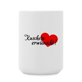 Kuscheln, Kuschelzeit, nur kuscheln, knuddeln - Große Tasse 440 ml - Weiß - Vorne