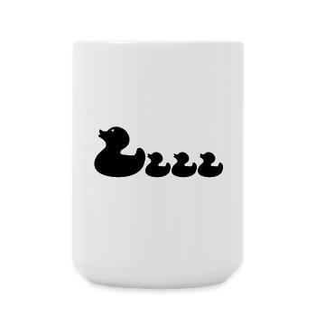 Mutter Ente & Entlein – Lustiges Entenmotiv - Große Tasse 440 ml - Weiß - Vorne