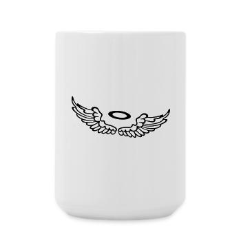 Small wings, angel wings with halo. - Large Mug 440 ml - white - Front