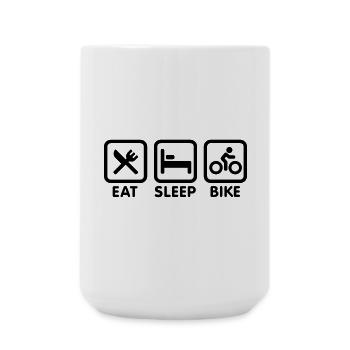 Eat sleep bike - Grande tasse 440 ml - blanc - Devant