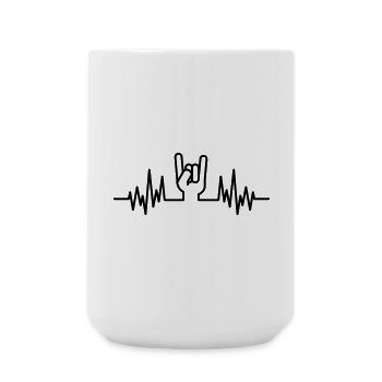 rock hand beat - Große Tasse 440 ml - Weiß - Vorne