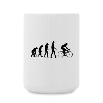 Radfahren / Radfahrer / Fahrrad / Radsport / - Große Tasse 440 ml - Weiß - Vorne