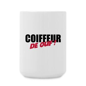 Coiffure / Coiffeur / Coiffeuse / Mode / Cheveux - Grande tasse 440 ml - blanc - Devant