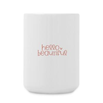 Hello Beautiful  - Grande tasse 440 ml - blanc - Devant