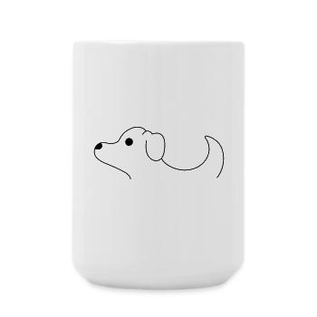 T-shirt for women and men with a dog - Large Mug 440 ml - white - Front