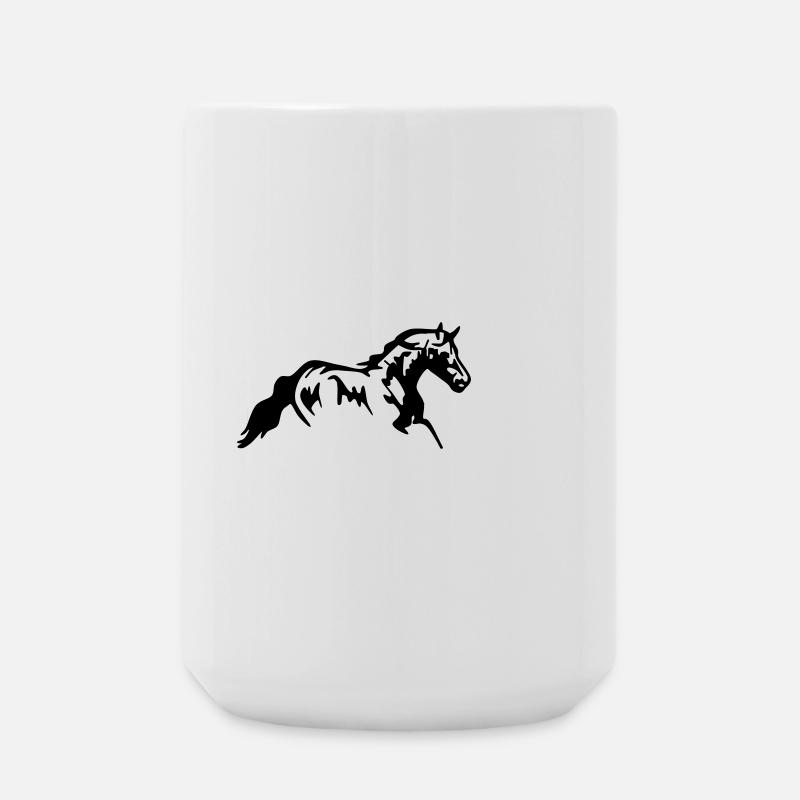 horses stallion mare foal - Large Mug 440 ml - white