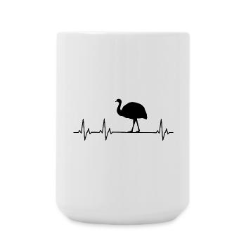 Nandu, ostrich head, emu, ostrich - Large Mug 440 ml - white - Front