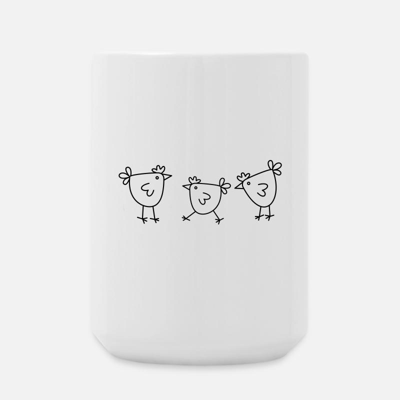 Hühner Huhn Henne minimal schlichtes Hühner Design - Große Tasse 440 ml - Weiß