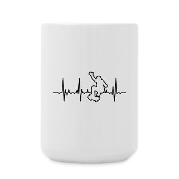 Skateboarding Heartbeat - Large Mug 440 ml - white - Front