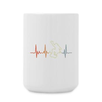 Vintage Skater Herzschlag - Große Tasse 440 ml - Weiß - Vorne