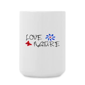 Nature, Butterfly, Love - Large Mug 440 ml - white - Front