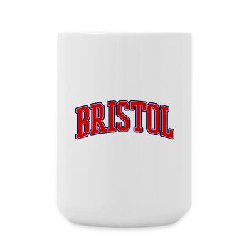 Bristol Varsity Schriftzug - Große Tasse 440 ml - Weiß - Vorne