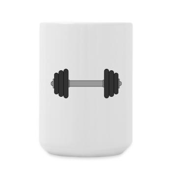 Hantel - Große Tasse 440 ml - Weiß - Vorne