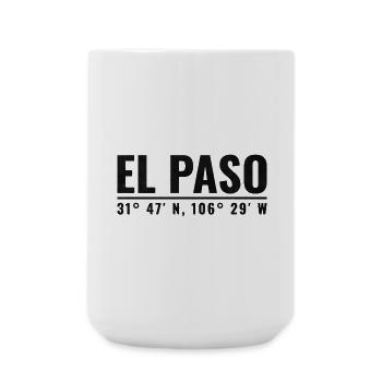 El Paso Vintage Koordinaten Shirt - Große Tasse 440 ml - Weiß - Vorne