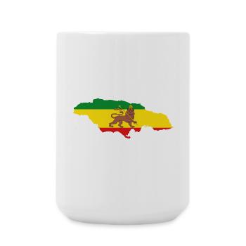Lion of Judah Jamaica Rasta Flag Map of Jamaica - Große Tasse 440 ml - Weiß - Vorne