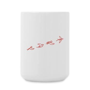 The flight of the red bird - Large Mug 440 ml - white - Front