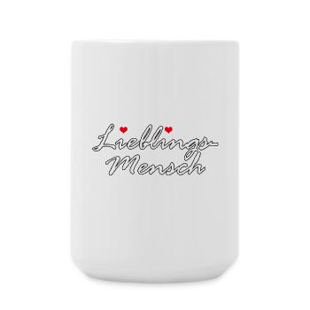 LIEBLINGSMENSCH LIEBE HERZ VALENTINSTAG GESCHENK - Große Tasse 440 ml - Weiß - Vorne