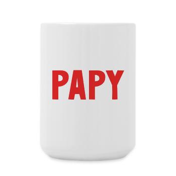PAPY. FÊTE DES PÈRES. BONNE FÊTE PAPY. JE T'AIME. - Grande tasse 440 ml - blanc - Devant