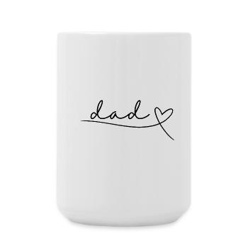 Dad Vater Papa Geschenk Vatertag Geburt Baby Herz - Große Tasse 440 ml - Weiß - Vorne