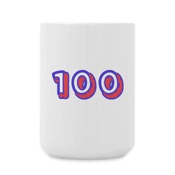 100. 100 YEARS. 100th ANNIVERSARY. 100 BIRTHDAY - Large Mug 440 ml - white - Front