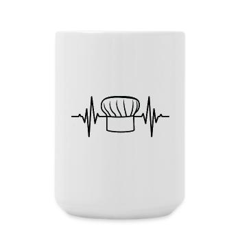 Bäcker Hut Herzschlag - Große Tasse 440 ml - Weiß - Vorne