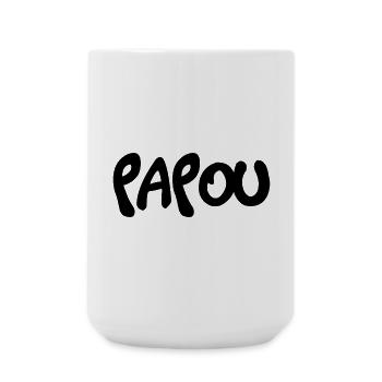 PAPUA. PAPA. VATERTAG. FROHER VATERTAG - Große Tasse 440 ml - Weiß - Vorne