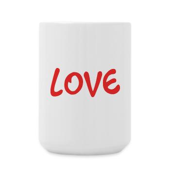 LIEBE. PAAR. GERADE VERHEIRATET. Junggesellinnenabschied. VALENTINSTAG. - Große Tasse 440 ml - Weiß - Vorne