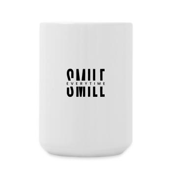 Smile Everytime – Minimal Positive Typography - Large Mug 440 ml - white - Front