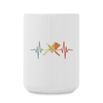 Cleaver Knife Heart Line - Large Mug 440 ml - white - Front