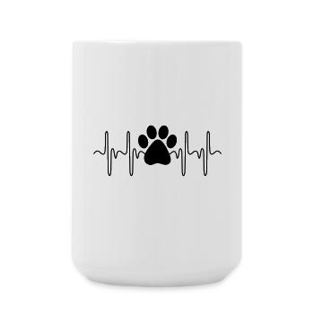 Paw Heartbeat - Large Mug 440 ml - white - Front