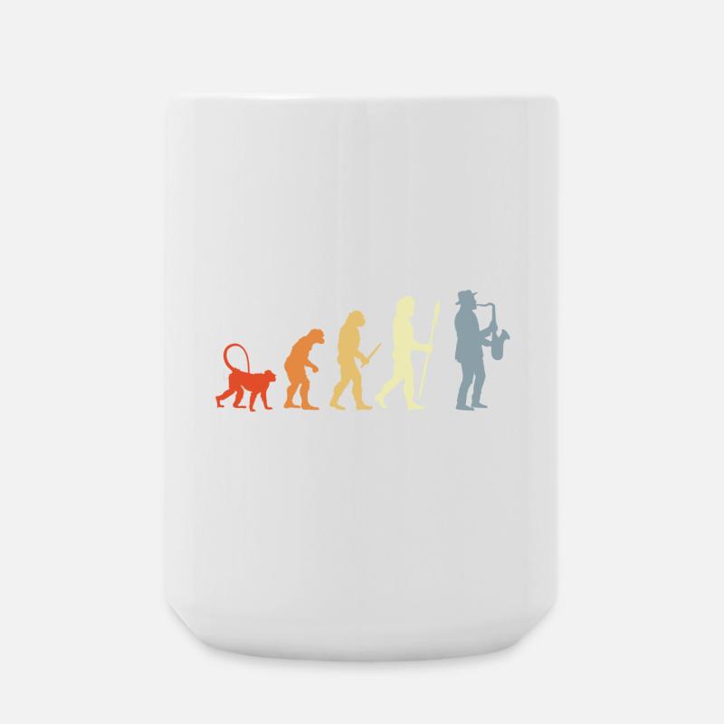 Saxophonist Evolution - Large Mug 440 ml - white
