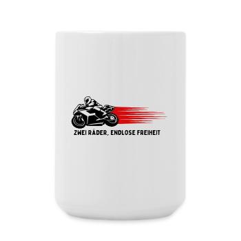 Two Wheels, Endless Freedom - Motorcycle Edition - Large Mug 440 ml - white - Front