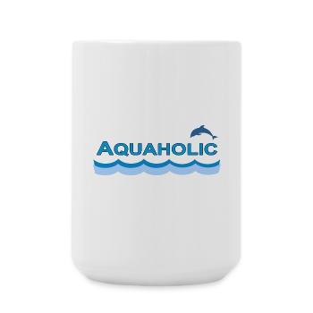 AQUAHOLIC - Large Mug 440 ml - white - Front