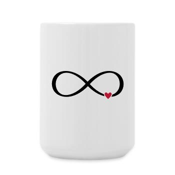 Unendlichkeitszeichen Herz Liebe Geschenk - Große Tasse 440 ml - Weiß - Vorne
