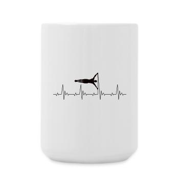 Calisthenics Human Flag Heartbeat Fréquence Puls - Grande tasse 440 ml - blanc - Devant