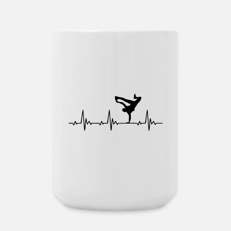 Streetdance breakdance heartbeat frequency pulse - Large Mug 440 ml - white