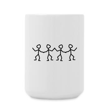 strichmaennchen tanz tanzen - Große Tasse 440 ml - Weiß - Vorne