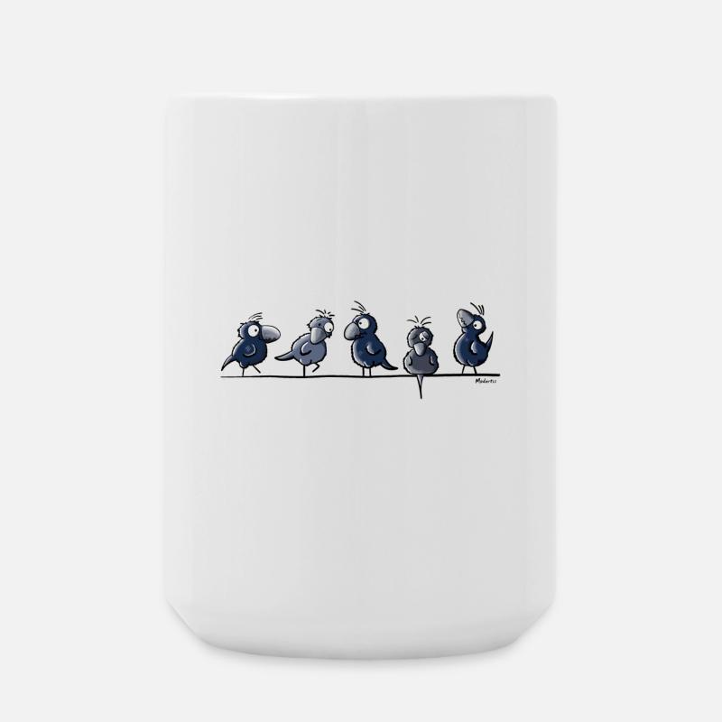 Funny Raben - Große Tasse 440 ml - Weiß