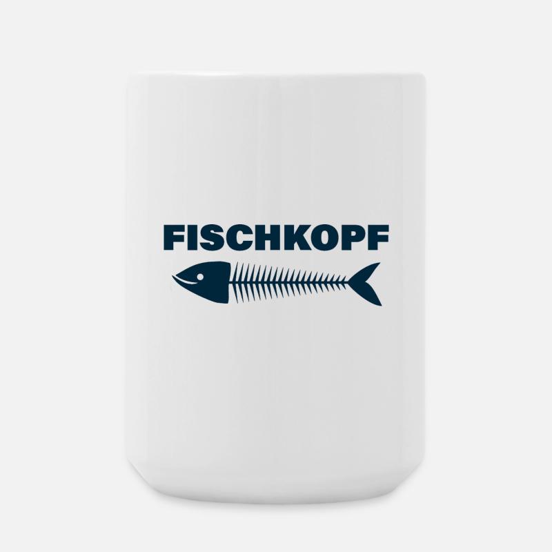 FISCHKOPF - Große Tasse 440 ml - Weiß