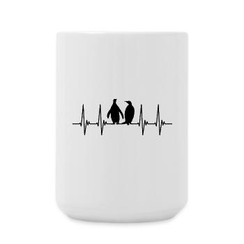 EGK pingouin, pingouin, pingouins, pouls, rythme cardiaque - Grande tasse 440 ml - blanc - Devant
