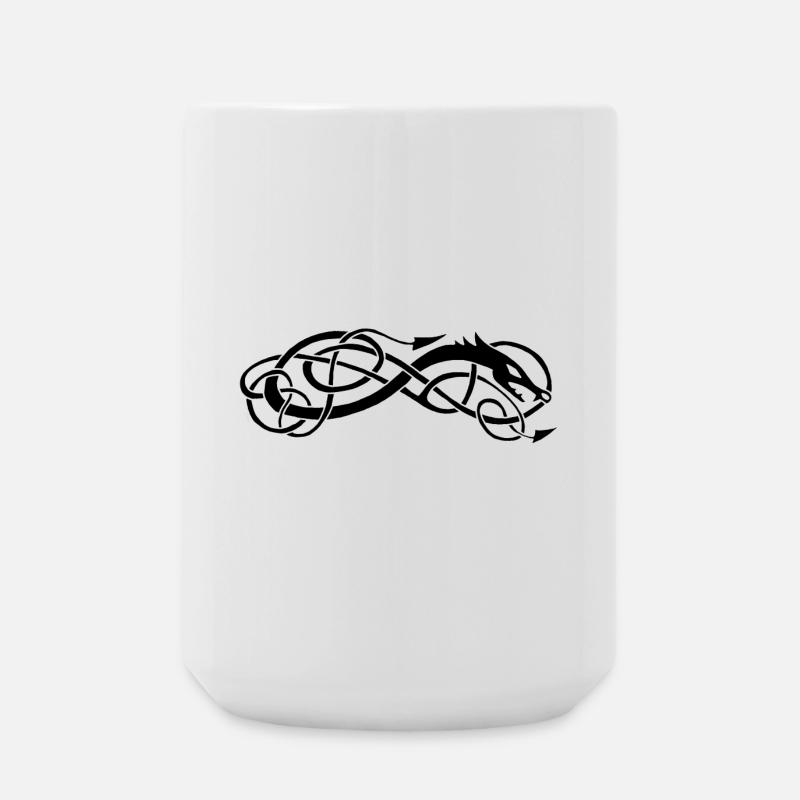 Black celtic snake - Large Mug 440 ml - white