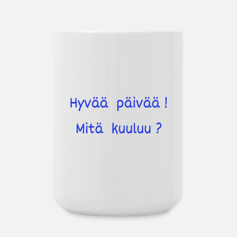 FINNISCHE Begrüßung - Große Tasse 440 ml - Weiß