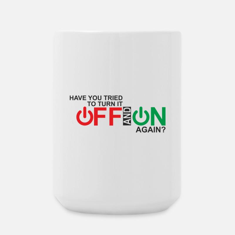 Lebendiges Design der Ein-/Aus-Taste - Große Tasse 440 ml - Weiß