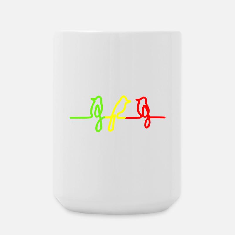 Three little birds Reggae Rasta Jamaica Vogel - Große Tasse 440 ml - Weiß