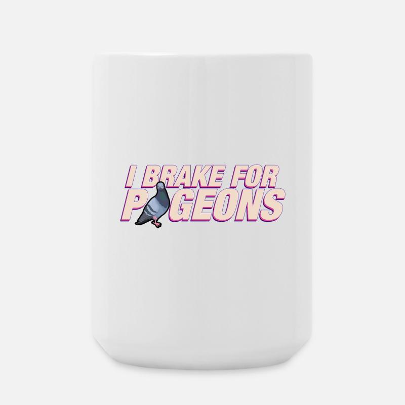 I brake for pigeons - Large Mug 440 ml - white